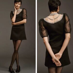 Anthropologie Pinnacle by SSS Embellished Yoke Mini Dress